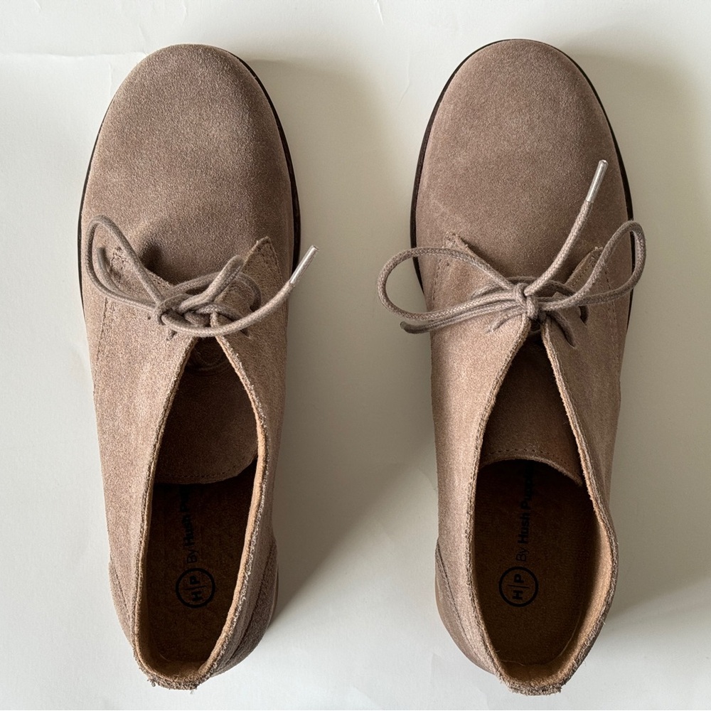 Hush Puppies Tan Suede Ankle Boots with laces